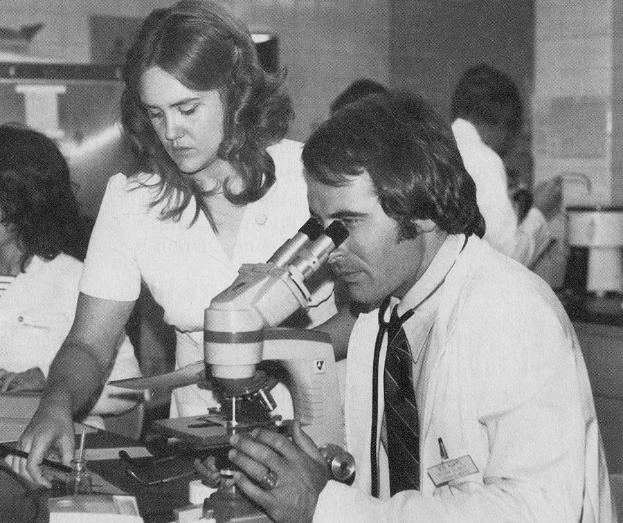 historic photo of students and future president Bob Adams