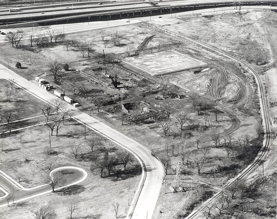 Aerial historic photo of OSU-CHS Campus