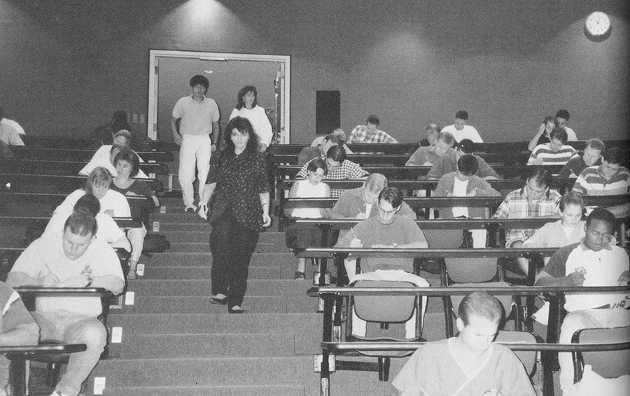 The class of 2000 taking their first test. The class of 2000 taking their first test.