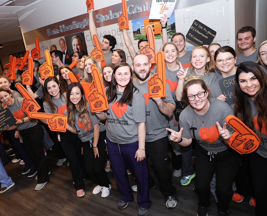 People gather for the opening of the Kern-Headington Student Center at the Oklahoma State University Center for Health Sciences in Tulsa, Oklahoma. People gather for the opening of the Kern-Headington Student Center at the Oklahoma State University Center for Health Sciences in Tulsa, Oklahoma.