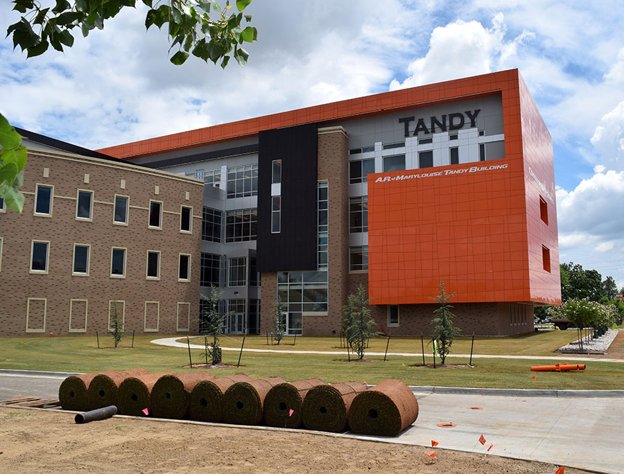Construction on the Tandy Building on campus Construction on the Tandy Building on campus