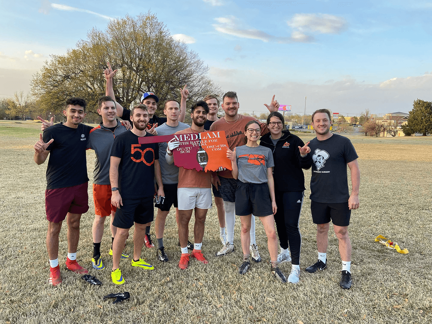 OSU-CHS students attend Medlam, a flag football event between the OSU and OU medical schools. OSU-CHS students attend Medlam, a flag football event between the OSU and OU medical schools.