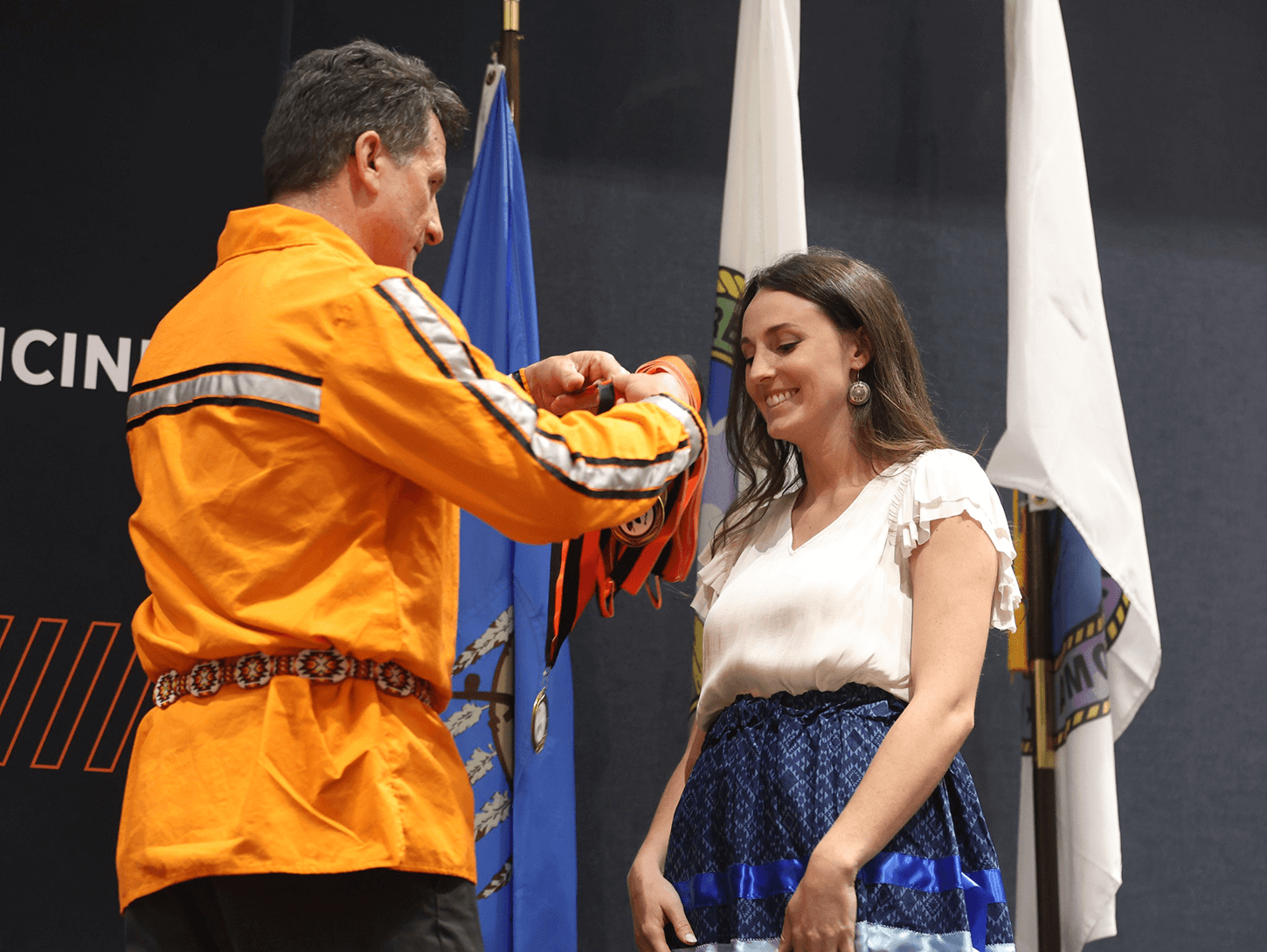 Photo of OSU students participating in the Native Honoring Ceremony. Photo of OSU students participating in the Native Honoring Ceremony.