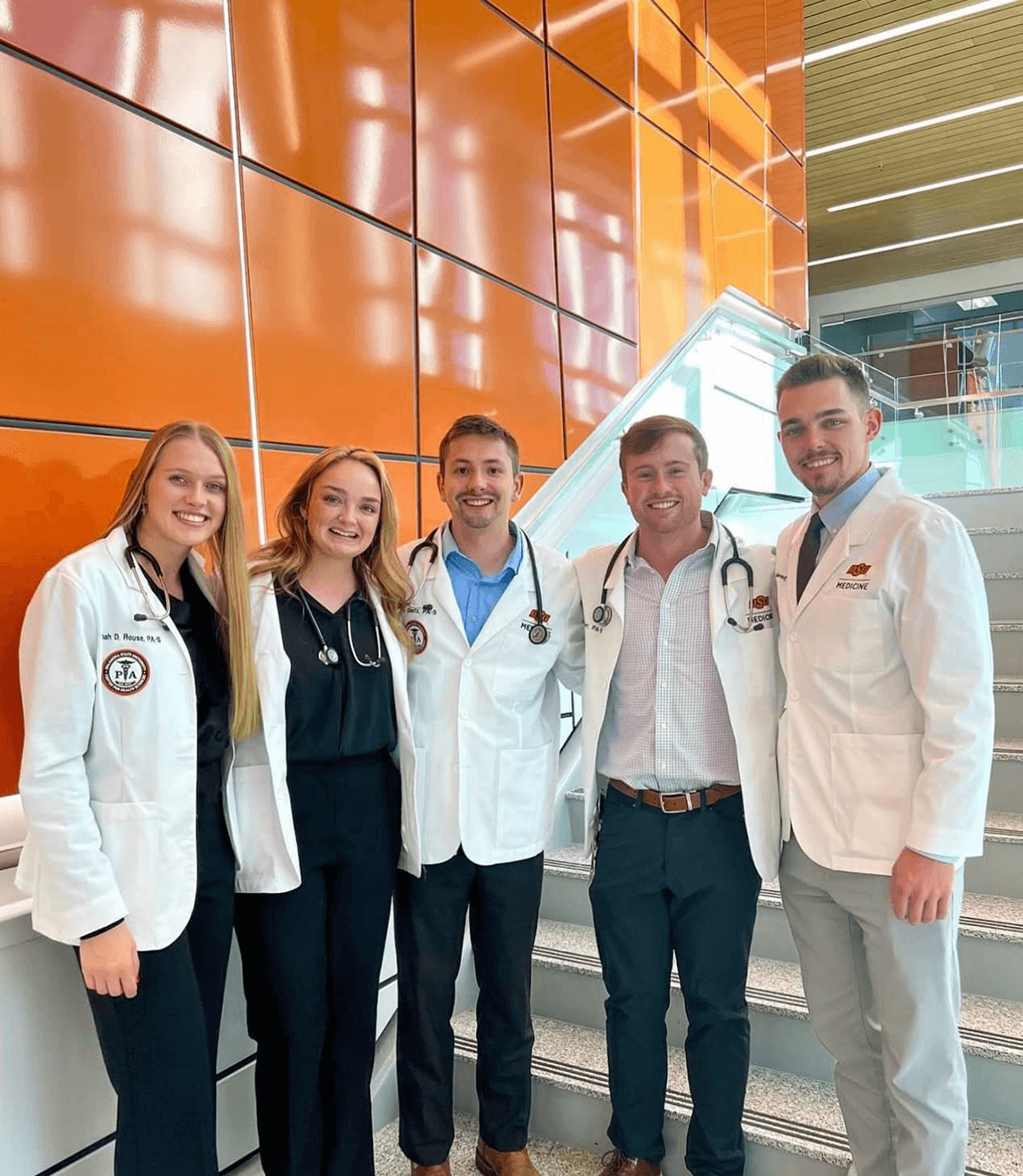 Physician Assistant Class of 2025 students pose for a photo on the Tulsa College of Osteopathic Medicine campus. Physician Assistant Class of 2025 students pose for a photo on the Tulsa College of Osteopathic Medicine campus.