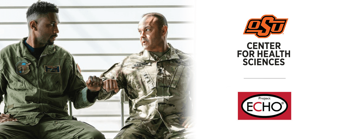 Veteran Care ECHO Program with OSU CHS Logo and ECHO logo