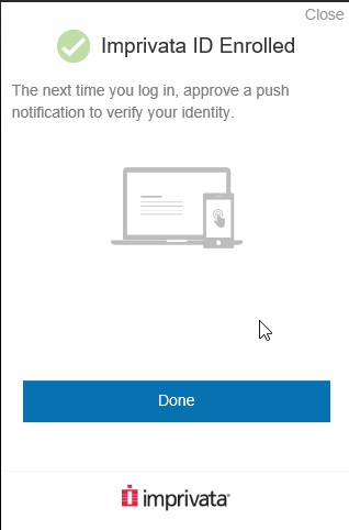 Imprivata App Enroll Success Imprivata App Enroll Success